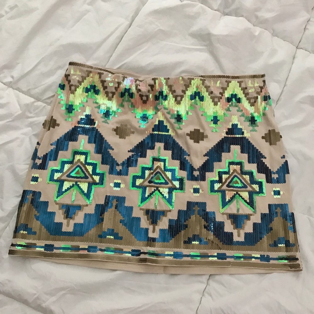 Express Aztec Sequence Skirt